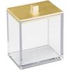 imagemDesign Plastic Rectangle Apothecary Canister  Organizer for Bathroom Vanity Countertop Shelf Decor  Holds Cotton Swabs Soap Makeup Bath Salts  Lumiere Collection  2 Pack  ClearLight PinkClearGold