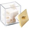 imagemDesign Plastic Rectangle Apothecary Canister  Organizer for Bathroom Vanity Countertop Shelf Decor  Holds Cotton Swabs Soap Makeup Bath Salts  Lumiere Collection  2 Pack  ClearLight PinkClearGold