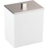 imagemDesign Plastic Rectangle Apothecary Canister  Organizer for Bathroom Vanity Countertop Shelf Decor  Holds Cotton Swabs Soap Makeup Bath Salts  Lumiere Collection  2 Pack  ClearLight PinkWhiteBrushed