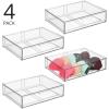 imagemDesign Plastic Stackable Closet Storage Organizer Bin Containers with Front Pull Drawer for Cabinet Desk Shelf Cupboard or Dresser Organization  Lumiere Collection  Set of 3  Clear12 x 16 x 4 Pack of 4