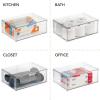 imagemDesign Plastic Stackable Closet Storage Organizer Bin Containers with Front Pull Drawer for Cabinet Desk Shelf Cupboard or Dresser Organization  Lumiere Collection  Set of 3  Clear16 x 12 x 6 Pack of 1