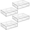 imagemDesign Plastic Stackable Closet Storage Organizer Bin Containers with Front Pull Drawer for Cabinet Desk Shelf Cupboard or Dresser Organization  Lumiere Collection  Set of 3  Clear12 x 16 x 4 Pack of 4