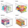 imagemDesign Plastic Stackable Closet Storage Organizer Bin Containers with Front Pull Drawer for Cabinet Desk Shelf Cupboard or Dresser Organization  Lumiere Collection  Set of 3  Clear8 x 12 x 8 Pack of 2