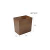 imagemDesign Rectangular Narrow Trash Can Wastebasket Small Garbage Container Bin for Bathroom Kitchen Home Office Craft Room Bamboo Veneer Brock Collection BrownBrown