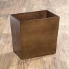 imagemDesign Rectangular Narrow Trash Can Wastebasket Small Garbage Container Bin for Bathroom Kitchen Home Office Craft Room Bamboo Veneer Brock Collection BrownBrown