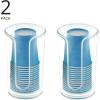imagemDesign Small Plastic Paper Cup Dispenser  Compact Storage Holder for Mouthwash Cups on Bathroom Vanity Countertops 3 oz Rinsing Cups Included  Lumiere Collection  2 Pack  ClearClear