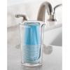 imagemDesign Small Plastic Paper Cup Dispenser  Compact Storage Holder for Mouthwash Cups on Bathroom Vanity Countertops 3 oz Rinsing Cups Included  Lumiere Collection  2 Pack  ClearClear