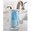 imagemDesign Small Plastic Paper Cup Dispenser  Compact Storage Holder for Mouthwash Cups on Bathroom Vanity Countertops 3 oz Rinsing Cups Included  Lumiere Collection  2 Pack  ClearClear