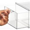 imagemDesign Stackable Storage Containers Box with 2 PullOut Drawers  Stacking Plastic Drawer Bins for Closet Organization Linen Coat Bedroom or Entryway Closets  Lumiere Collection  4 Pack Clear8 x 6 x 4 Pack of 2