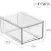 imagemDesign Stackable Storage Containers Box with 2 PullOut Drawers  Stacking Plastic Drawer Bins for Closet Organization Linen Coat Bedroom or Entryway Closets  Lumiere Collection  4 Pack Clear8 x 6 x 4 Pack of 2