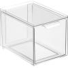imagemDesign Stackable Storage Containers Box with 2 PullOut Drawers  Stacking Plastic Drawer Bins for Closet Organization Linen Coat Bedroom or Entryway Closets  Lumiere Collection  4 Pack Clear8 x 6 x 6 Pack of 1