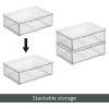 imagemDesign Stackable Storage Containers Box with 2 PullOut Drawers  Stacking Plastic Drawer Bins for Closet Organization Linen Coat Bedroom or Entryway Closets  Lumiere Collection  4 Pack Clear8 x 12 x 4 Pack of 2