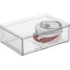 imagemDesign Stackable Storage Containers Box with 2 PullOut Drawers  Stacking Plastic Drawer Bins for Closet Organization Linen Coat Bedroom or Entryway Closets  Lumiere Collection  4 Pack Clear8 x 12 x 4 Pack of 2