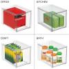 imagemDesign Stackable Storage Containers Box with 2 PullOut Drawers  Stacking Plastic Drawer Bins for Closet Organization Linen Coat Bedroom or Entryway Closets  Lumiere Collection  4 Pack Clear8 x 6 x 6 Pack of 2