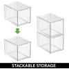 imagemDesign Stackable Storage Containers Box with 2 PullOut Drawers  Stacking Plastic Drawer Bins for Closet Organization Linen Coat Bedroom or Entryway Closets  Lumiere Collection  4 Pack Clear8 x 6 x 6 Pack of 4