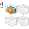 imagemDesign Stackable Storage Containers Box with 2 PullOut Drawers  Stacking Plastic Drawer Bins for Closet Organization Linen Coat Bedroom or Entryway Closets  Lumiere Collection  4 Pack Clear8 x 6 x 6 Pack of 4