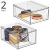 imagemDesign Stackable Storage Containers Box with 2 PullOut Drawers  Stacking Plastic Drawer Bins for Closet Organization Linen Coat Bedroom or Entryway Closets  Lumiere Collection  4 Pack Clear8 x 6 x 4 Pack of 2