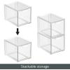 imagemDesign Stackable Storage Containers Box with 2 PullOut Drawers  Stacking Plastic Drawer Bins for Closet Organization Linen Coat Bedroom or Entryway Closets  Lumiere Collection  4 Pack Clear8 x 6 x 6 Pack of 2