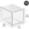 imagemDesign Stackable Storage Containers Box with 2 PullOut Drawers  Stacking Plastic Drawer Bins for Closet Organization Linen Coat Bedroom or Entryway Closets  Lumiere Collection  4 Pack Clear8 x 6 x 6 Pack of 1