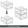 imagemDesign Stackable Storage Containers Box with 2 PullOut Drawers  Stacking Plastic Drawer Bins for Closet Organization Linen Coat Bedroom or Entryway Closets  Lumiere Collection  4 Pack Clear8 x 6 x 4 Pack of 2