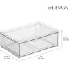 imagemDesign Stackable Storage Containers Box with 2 PullOut Drawers  Stacking Plastic Drawer Bins for Closet Organization Linen Coat Bedroom or Entryway Closets  Lumiere Collection  4 Pack Clear8 x 12 x 4 Pack of 2