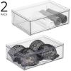 imagemDesign Stackable Storage Containers Box with 2 PullOut Drawers  Stacking Plastic Drawer Bins for Closet Organization Linen Coat Bedroom or Entryway Closets  Lumiere Collection  4 Pack Clear8 x 12 x 4 Pack of 2