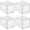 imagemDesign Stackable Storage Containers Box with 2 PullOut Drawers  Stacking Plastic Drawer Bins for Closet Organization Linen Coat Bedroom or Entryway Closets  Lumiere Collection  4 Pack Clear8 x 6 x 6 Pack of 4