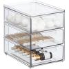imagemDesign Stackable Storage Containers Box with 2 PullOut Drawers  Stacking Plastic Drawer Bins for Master or Guest Bathroom Linen Closet Vanity Makeup Table Lumiere Collection 4 Pack Clear8 x 6 x 8 Pack of 1