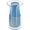 imagemDesign Small Plastic Paper Cup Dispenser  Compact Storage Holder for Mouthwash Cups on Bathroom Vanity Countertops 3 oz Rinsing Cups Included  Lumiere Collection  2 Pack  ClearClear