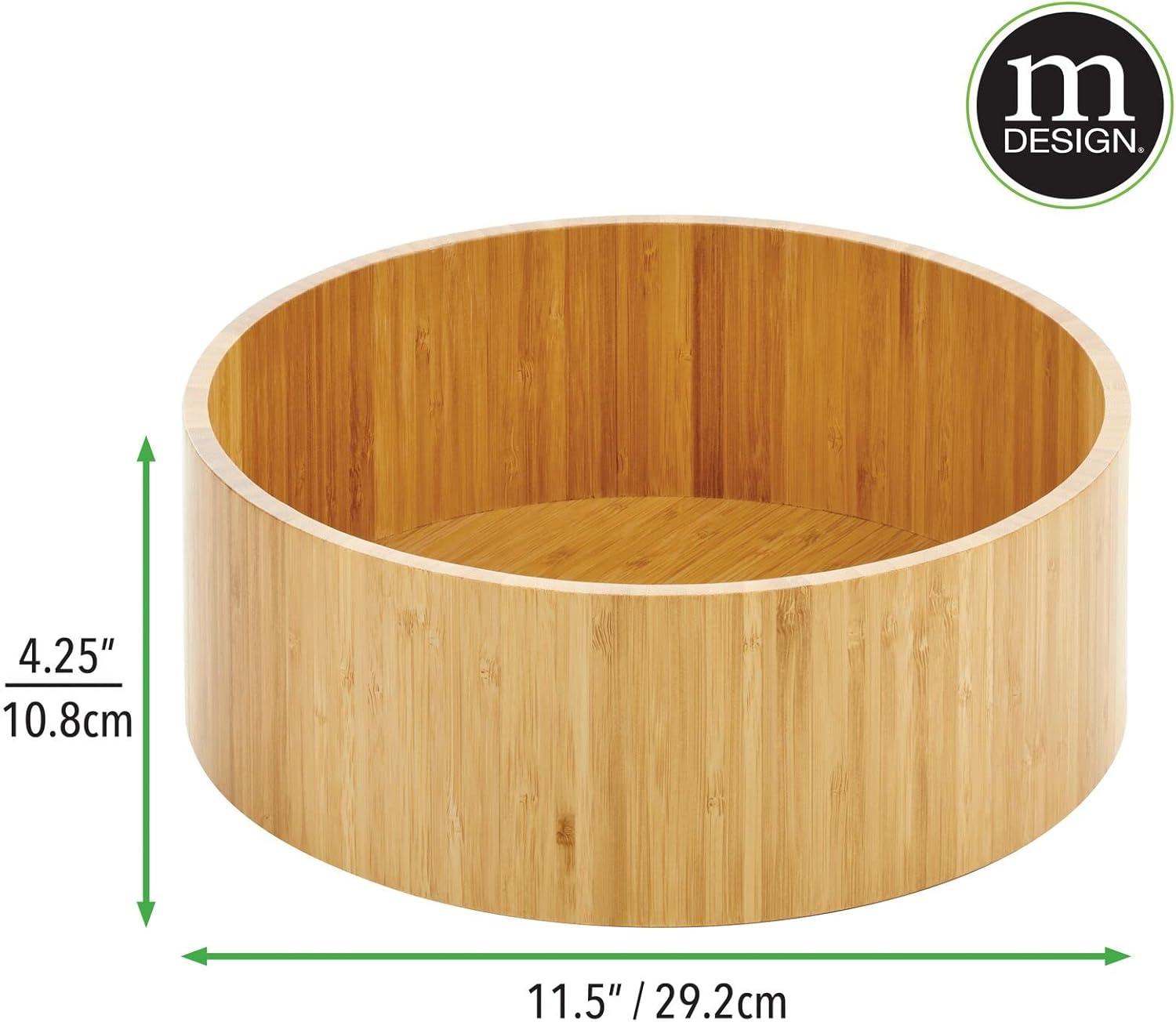 imagemDesign Lazy Susan Turntable Bamboo Spinner for Kitchen Cabinet Pantry Fridge Cupboards or Counter Fully Rotating Organizer for Food Spices or Condiments 115quot Round Echo Collection Natural115 x 42
