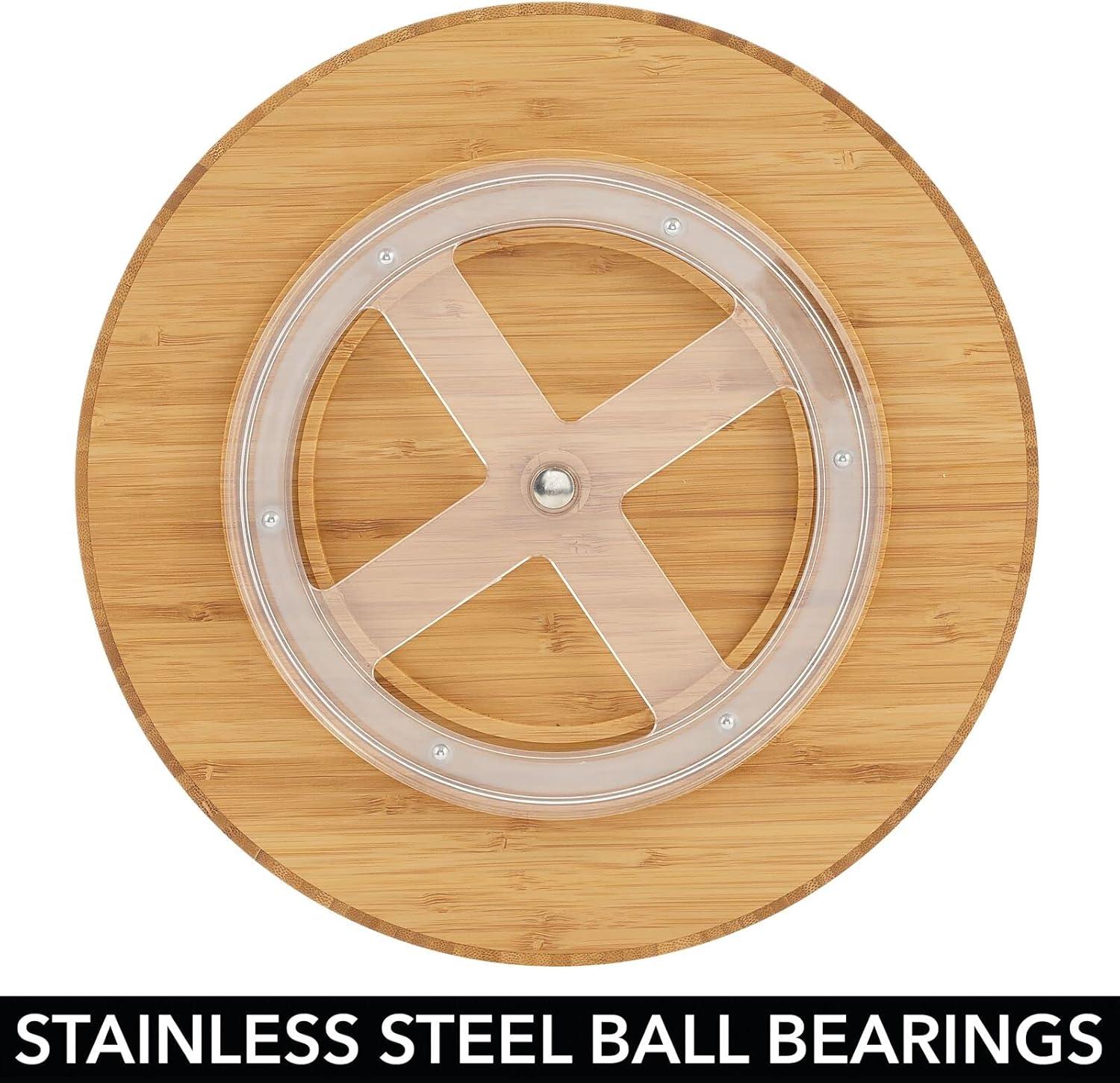imagemDesign Lazy Susan Turntable Bamboo Spinner for Kitchen Cabinet Pantry Fridge Cupboards or Counter Fully Rotating Organizer for Food Spices or Condiments 115quot Round Echo Collection Natural115 x 42