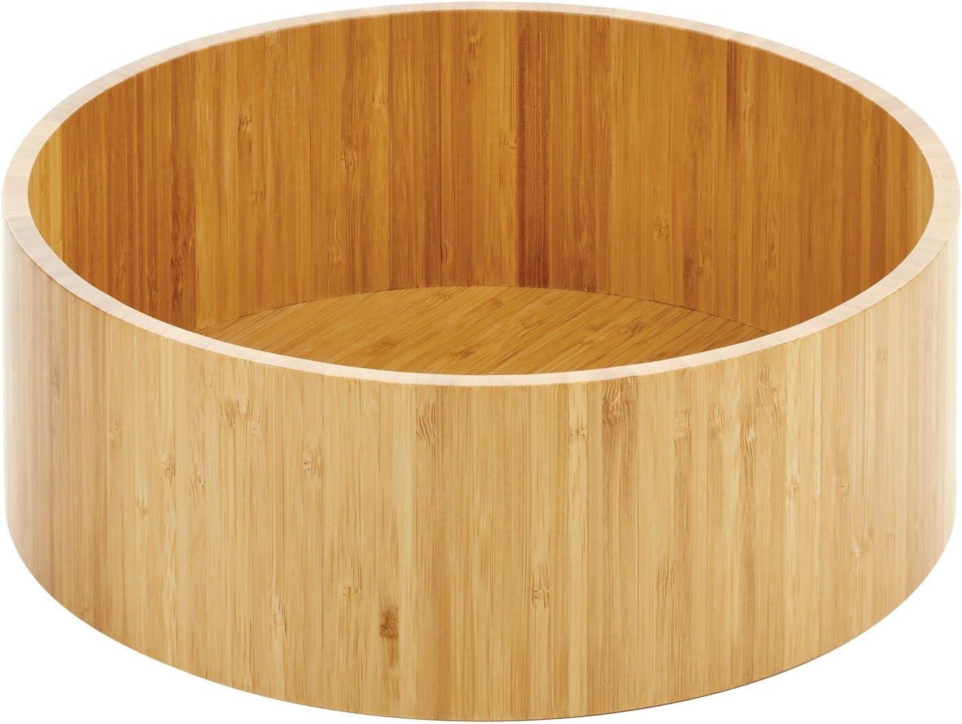 imagemDesign Lazy Susan Turntable Bamboo Spinner for Kitchen Cabinet Pantry Fridge Cupboards or Counter Fully Rotating Organizer for Food Spices or Condiments 115quot Round Echo Collection Natural115 x 42