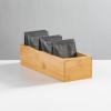 imagemDesign Bamboo Divided Storage Bin Container Drawer Organizer Crate Box for Kitchen Pantry Cabinet Shelf Island Countertop Holds Snacks Spices Drinks Echo Collection NaturalTan3 compartments Pack of 2