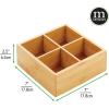 imagemDesign Bamboo Divided Storage Bin Container Drawer Organizer Crate Box for Kitchen Pantry Cabinet Shelf Island Countertop Holds Snacks Spices Drinks Echo Collection NaturalTan4 compartments Pack of 1