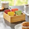 imagemDesign Bamboo Divided Storage Bin Container Drawer Organizer Crate Box for Kitchen Pantry Cabinet Shelf Island Countertop Holds Snacks Spices Drinks Echo Collection NaturalTan4 compartments Pack of 1