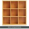 imagemDesign Bamboo Divided Storage Bin Container Drawer Organizer Crate Box for Kitchen Pantry Cabinet Shelf Island Countertop Holds Snacks Spices Drinks Echo Collection NaturalTan9 compartments Pack of 1