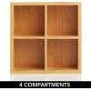 imagemDesign Bamboo Divided Storage Bin Container Drawer Organizer Crate Box for Kitchen Pantry Cabinet Shelf Island Countertop Holds Snacks Spices Drinks Echo Collection NaturalTan4 compartments Pack of 1