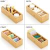 imagemDesign Bamboo Divided Storage Bin Container Drawer Organizer Crate Box for Kitchen Pantry Cabinet Shelf Island Countertop Holds Snacks Spices Drinks Echo Collection NaturalTan3 compartments Pack of 1