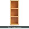 imagemDesign Bamboo Divided Storage Bin Container Drawer Organizer Crate Box for Kitchen Pantry Cabinet Shelf Island Countertop Holds Snacks Spices Drinks Echo Collection NaturalTan3 compartments Pack of 1