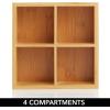 imagemDesign Bamboo Divided Storage Bin Container Drawer Organizer Crate Box for Kitchen Pantry Cabinet Shelf Island Countertop Holds Snacks Spices Drinks Echo Collection NaturalTan4 compartments Pack of 1