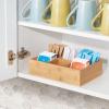 imagemDesign Bamboo Divided Storage Bin Container Drawer Organizer Crate Box for Kitchen Pantry Cabinet Shelf Island Countertop Holds Snacks Spices Drinks Echo Collection NaturalTan6 compartments  Small Pack of 2