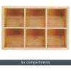 imagemDesign Bamboo Divided Storage Bin Container Drawer Organizer Crate Box for Kitchen Pantry Cabinet Shelf Island Countertop Holds Snacks Spices Drinks Echo Collection NaturalTan6 compartments  Small Pack of 4