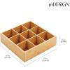 imagemDesign Bamboo Divided Storage Bin Container Drawer Organizer Crate Box for Kitchen Pantry Cabinet Shelf Island Countertop Holds Snacks Spices Drinks Echo Collection NaturalTan9 compartments Pack of 1