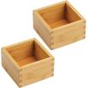imagemDesign Bamboo Storage Bin Container Drawer Organizer Crate Boxes for Kitchen Pantry Cabinet Shelf Island or Countertop Holds Snacks Spices or Drinks Echo Collection 2 Pack NaturalTan
