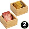 imagemDesign Bamboo Storage Bin Container Drawer Organizer Crate Boxes for Kitchen Pantry Cabinet Shelf Island or Countertop Holds Snacks Spices or Drinks Echo Collection 2 Pack NaturalTan