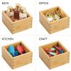 imagemDesign Bamboo Storage Bin Container Drawer Organizer Crate Boxes for Kitchen Pantry Cabinet Shelf Island or Countertop Holds Snacks Spices or Drinks Echo Collection 2 Pack NaturalTan