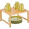 imagemDesign Wooden Stackable Storage Shelf  Food and Kitchen Organizer for Cabinet Pantry Shelves Countertop Cabinet  Echo Collection  Natural BambooPack of 1