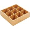 imagemDesign Bamboo Divided Storage Bin Container Drawer Organizer Crate Box for Kitchen Pantry Cabinet Shelf Island Countertop Holds Snacks Spices Drinks Echo Collection NaturalTan9 compartments Pack of 1