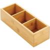 imagemDesign Bamboo Divided Storage Bin Container Drawer Organizer Crate Box for Kitchen Pantry Cabinet Shelf Island Countertop Holds Snacks Spices Drinks Echo Collection NaturalTan3 compartments Pack of 1