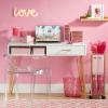 imagemDesign Long Plastic Cosmetic Storage Organizer Box Containers with Hinged Lid for Bedroom Bathroom Vanity Shelf or Cabinet Holds Masks Palettes Lotion or Nail Polish 2 Pack  Light PinkClear